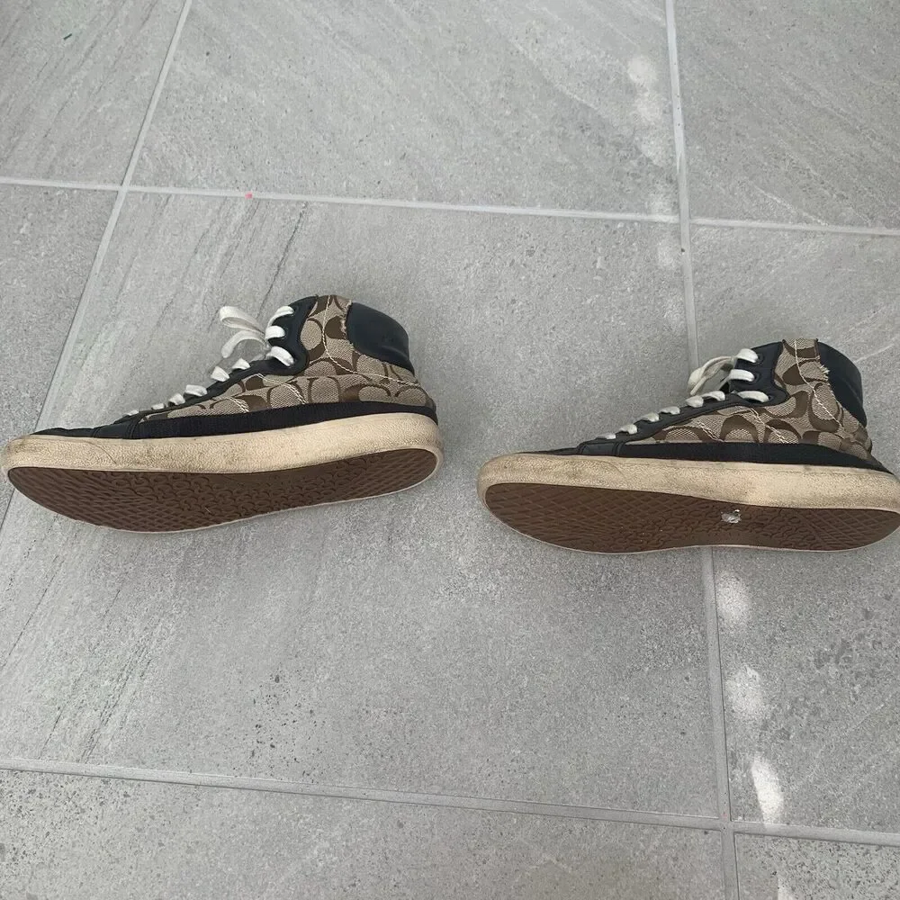 Coach Women High Top Sneakers Ellis Brown Size 7.5B